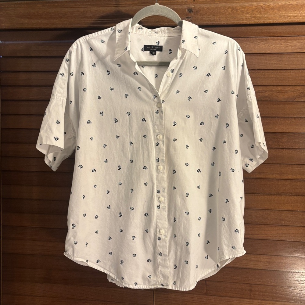 rag & bone Micro Print Button Down Shirt